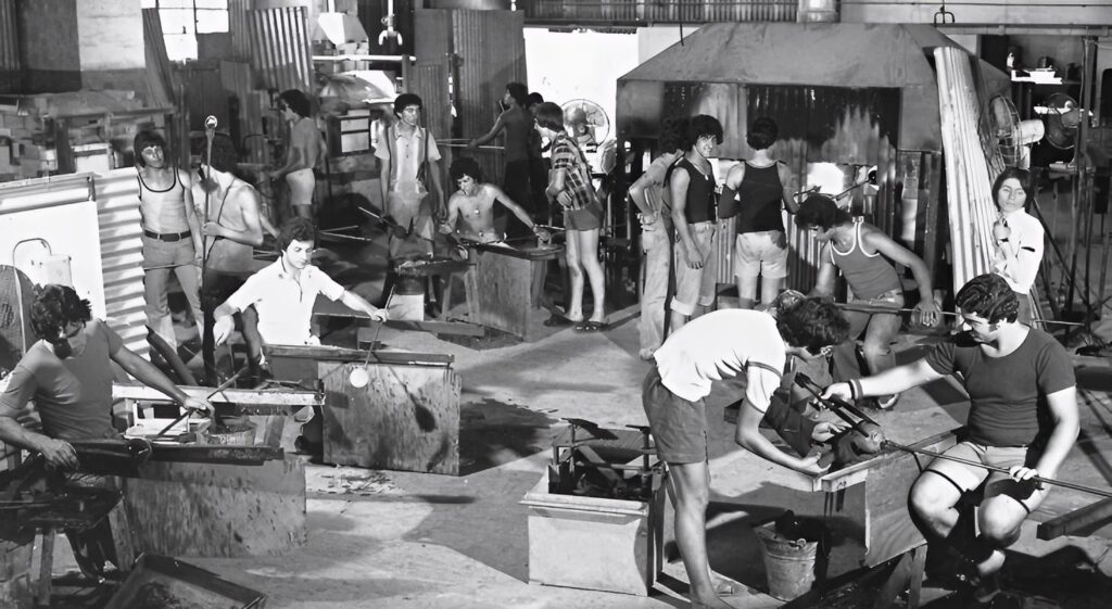Mdina Glass workshop general view mid-to-late 1970s - marketing strategy grant in Malta